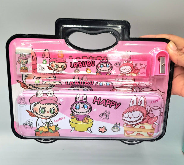 Labubu 'Happy' Essential Steel Pencil Box Set