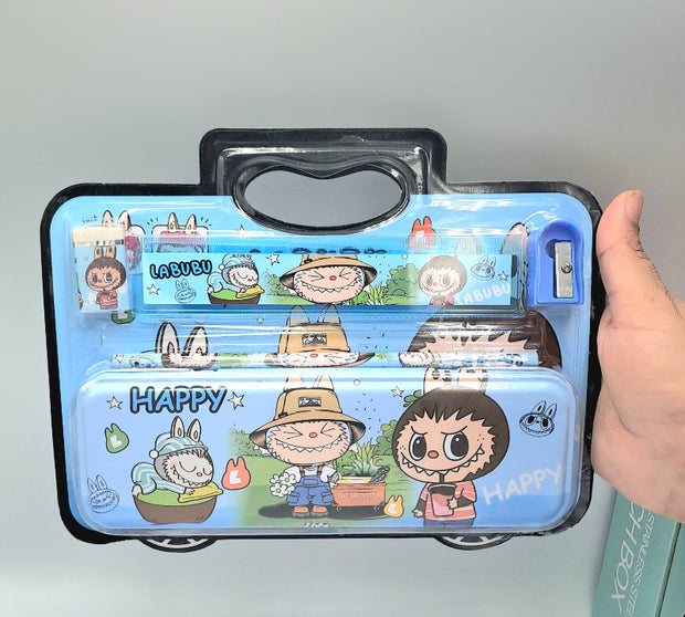 Labubu 'Happy' Essential Steel Pencil Box Set