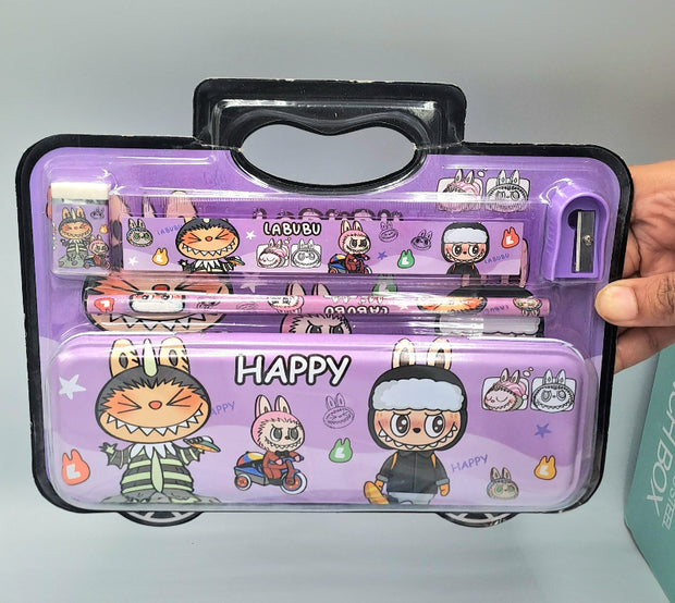 Labubu 'Happy' Essential Steel Pencil Box Set