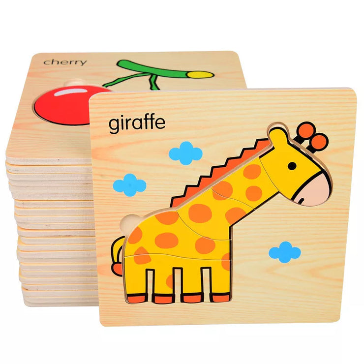 Wooden 3D Animal Puzzle Educational Toy for Kids - Apna Bazaar Lahore