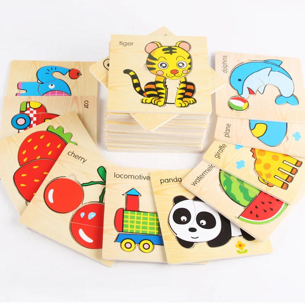 Wooden 3D Animal Puzzle Educational Toy for Kids - Apna Bazaar Lahore