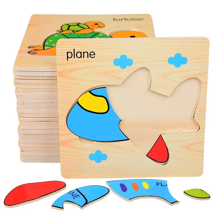 Wooden 3D Animal Puzzle Educational Toy for Kids - Apna Bazaar Lahore