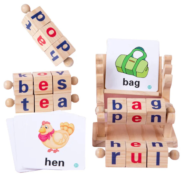 Wooden Montessori Toys for Spelling Words Letter - Apna Bazaar Lahore