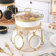 Gold-Plated Ceramic Soup Pot Set Apna Bazaar Lahore