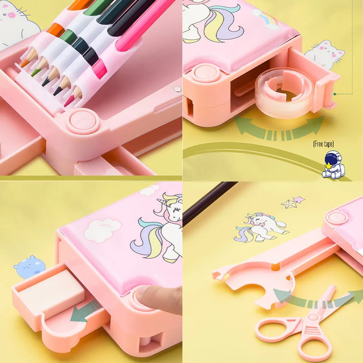 Kawaii Multifunctional Pencil Cases Stationary Box - Apna Bazaar Lahore