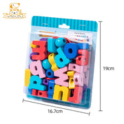 Wooden Alphabet Lacing Beads Puzzle Toy - Apna Bazaar Lahore