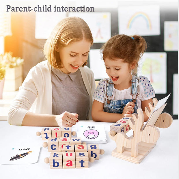 Wooden Montessori Toys for Spelling Words Letter - Apna Bazaar Lahore