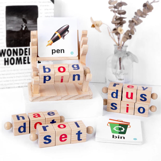 Wooden Montessori Toys for Spelling Words Letter - Apna Bazaar Lahore