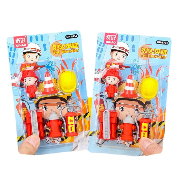 Creative Cartoon Fireman Erasers Set - Apna Bazaar Lahore