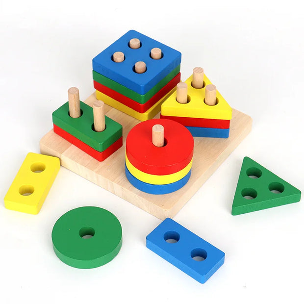 Wooden Sorting and Stacking Educational Montessori Toys - Apna Bazaar Lahore