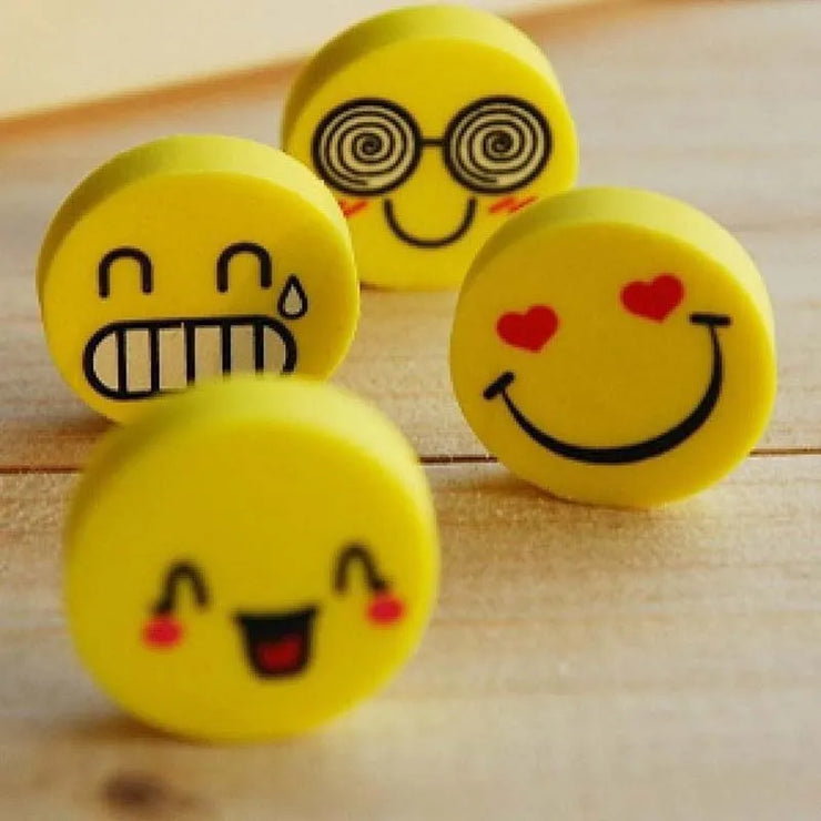 Round Shape Smiling Face Rubber Erasers - Apna Bazaar Lahore