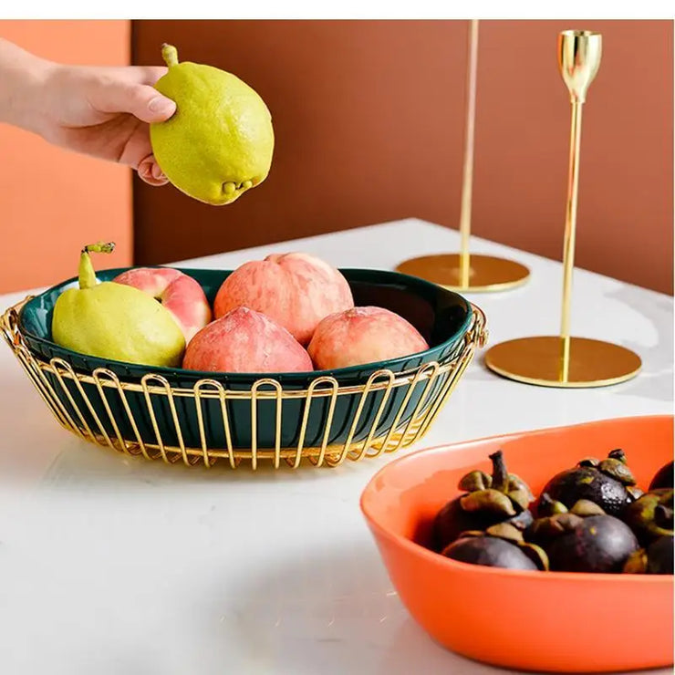 Modern Ceramic Oval Fruit Tray and Snack Basket Apna Bazaar Lahore