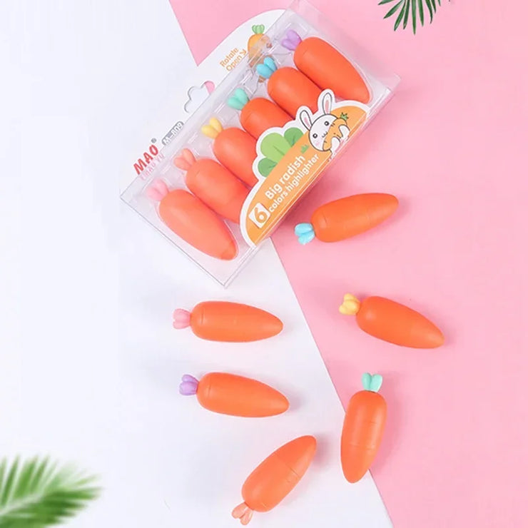 Cute Cartoon Carrot Highlighters Student Pen - Apna Bazaar Lahore