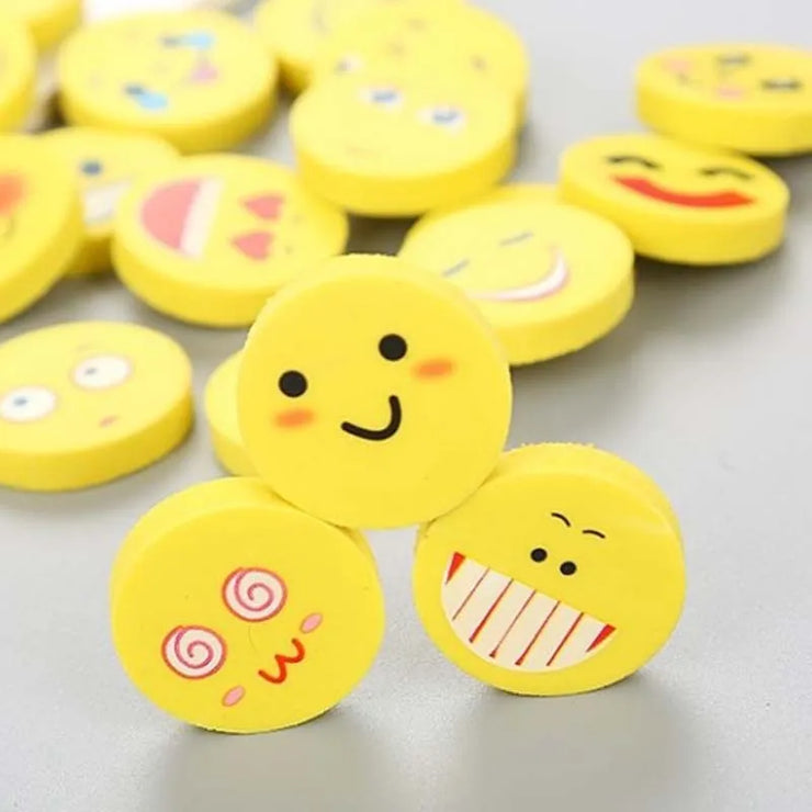 Round Shape Smiling Face Rubber Erasers - Apna Bazaar Lahore