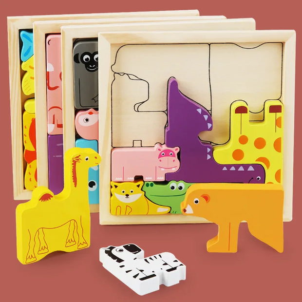 3D Animal Puzzles Montessori Kids Educational Toys - Apna Bazaar Lahore