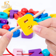 Wooden Alphabet Lacing Beads Puzzle Toy - Apna Bazaar Lahore