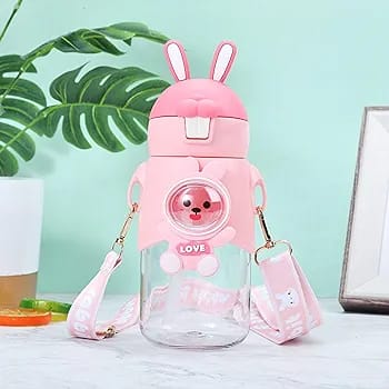 Bunny Shaped Straw Water Bottle