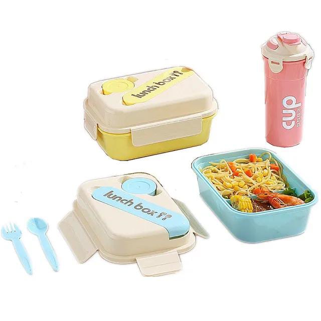 Lunch box with spoon and fork