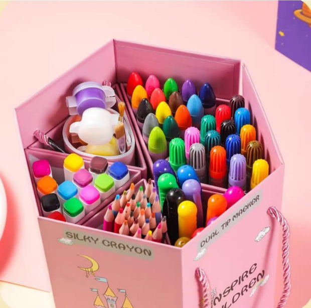 "Creative Kids' Corner: Explore Boundless Artistry with Our 83-Piece Children's Washable Acrylic Painting Set"