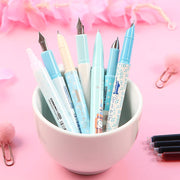 Cute Fountain Pen Set of 7 with Ink Refill