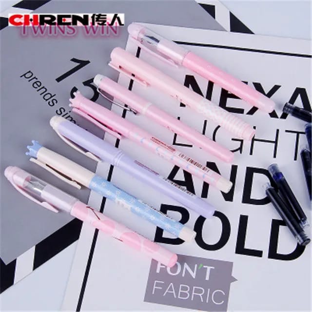 Cute Fountain Pen Set of 7 with Ink Refill