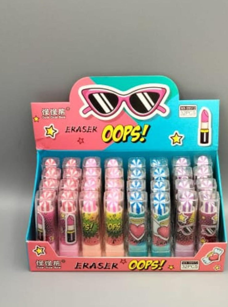 Lipstick Shape Pencil Eraser