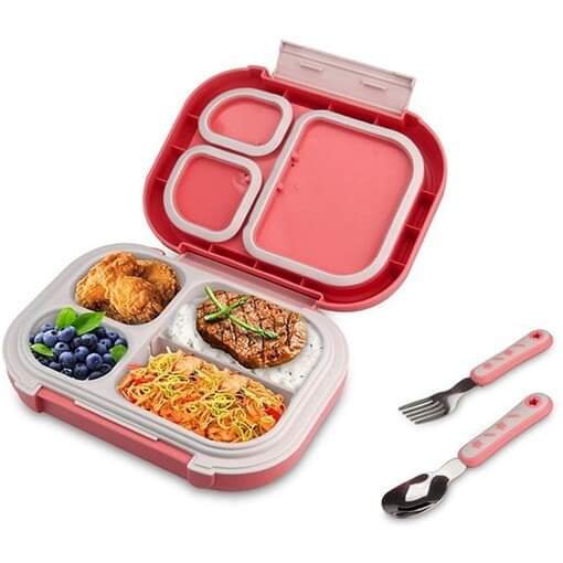 840ml Sustainable Bento Lunch Box with Spoon and Fork for Kids | Perfect for Hot Food