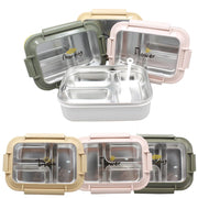 Stainless Steel 3-Compartment Lunch Box for Kids