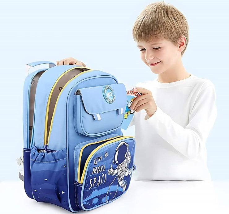 Space Theme Multi-Pockets School Bag