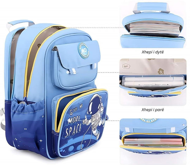 Space Theme Multi-Pockets School Bag