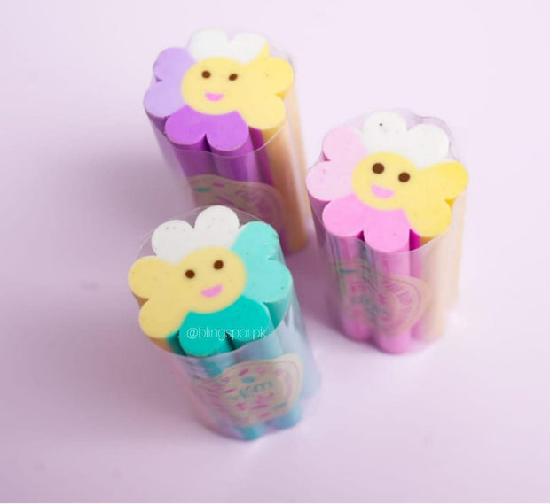 Colorful Student Flower Style Cute Kawaii Erasers