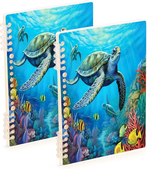 3D Green Sea Turtle Spiral Notebook