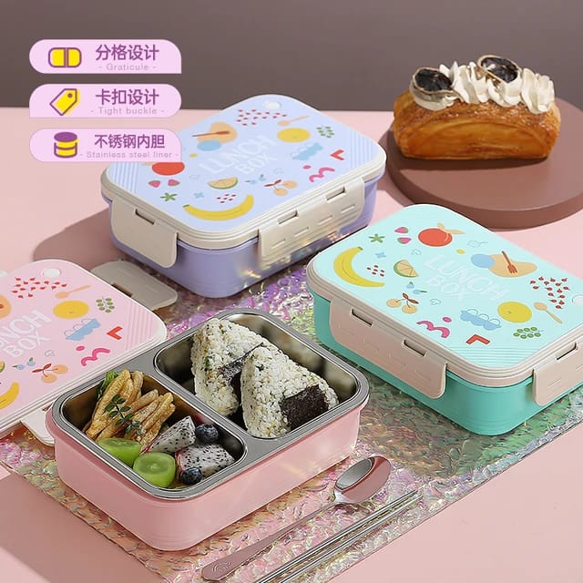 2-Compartment Leak-Proof Bento Lunch Box