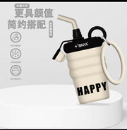 Stainless Steel 400ml Cute Cup with Straw