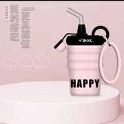 Stainless Steel 400ml Cute Cup with Straw