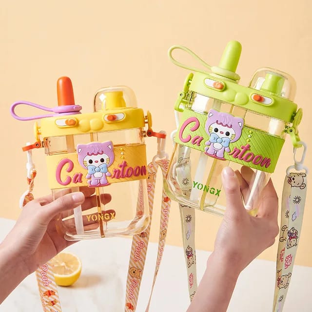 800ml Cute Kids Cartoon Double Drinking Water Bottle