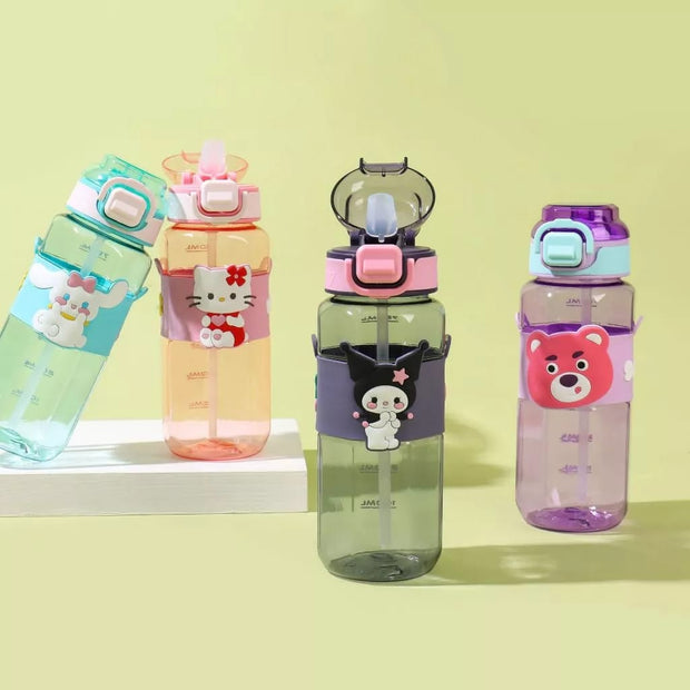 500ml BPA-Free Cartoon Clear Plastic Sipper Bottle