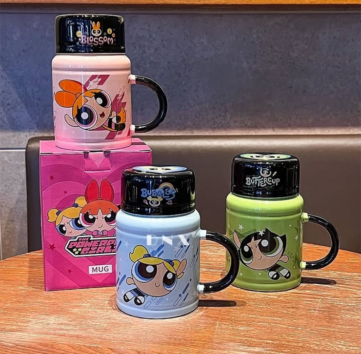 Ceramic Powerpuff Girls Mug with Lid