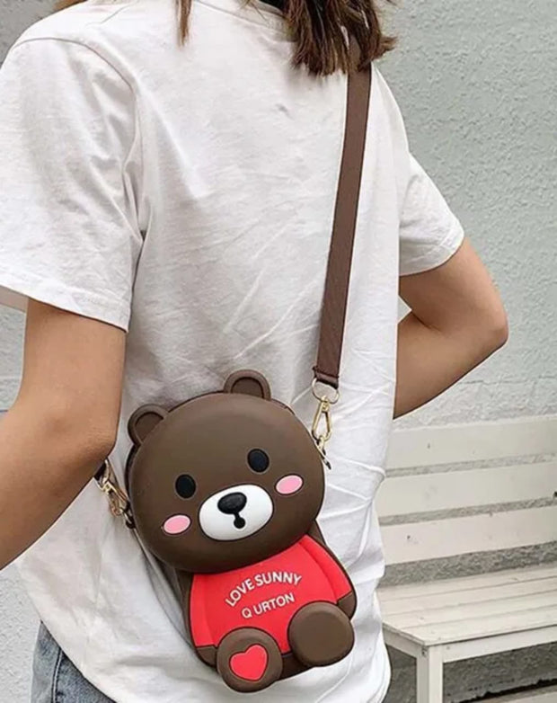 Cute Bear Shoulder Bag with Strap