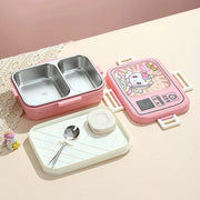 Stainless Steel Lunch Box with Sauce Bowl & Spoon