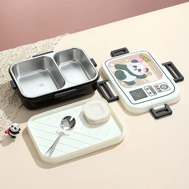 Stainless Steel Lunch Box with Sauce Bowl & Spoon