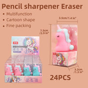 Unicorn Cartoon Pencil Sharpener  – Multifunctional Cute Stationery for Kids