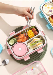 2-Compartment Stainless Steel Bento Lunch Box