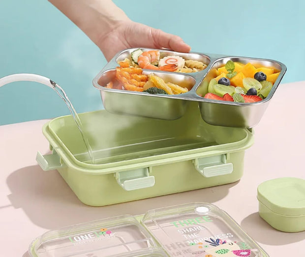 2-Compartment Stainless Steel Bento Lunch Box