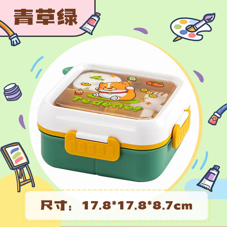 Tedemei Stainless Steel Bento Lunch Box with Sauce Bowl and Spoon