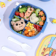 Tedemei BPA-Free Plastic Lunch Box with Dip Container and Cutlery