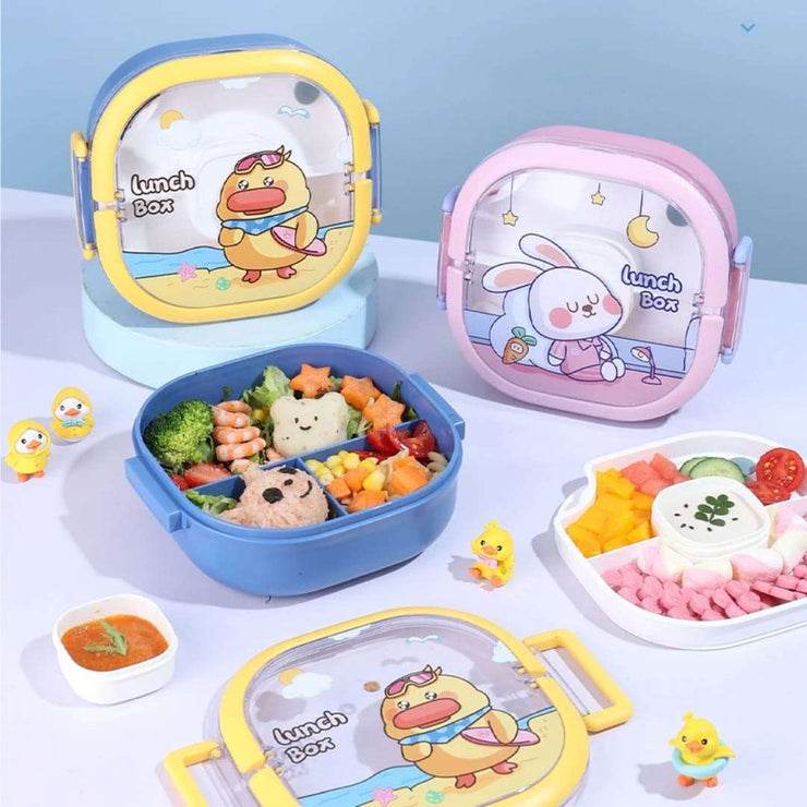 Tedemei BPA-Free Plastic Lunch Box with Dip Container and Cutlery