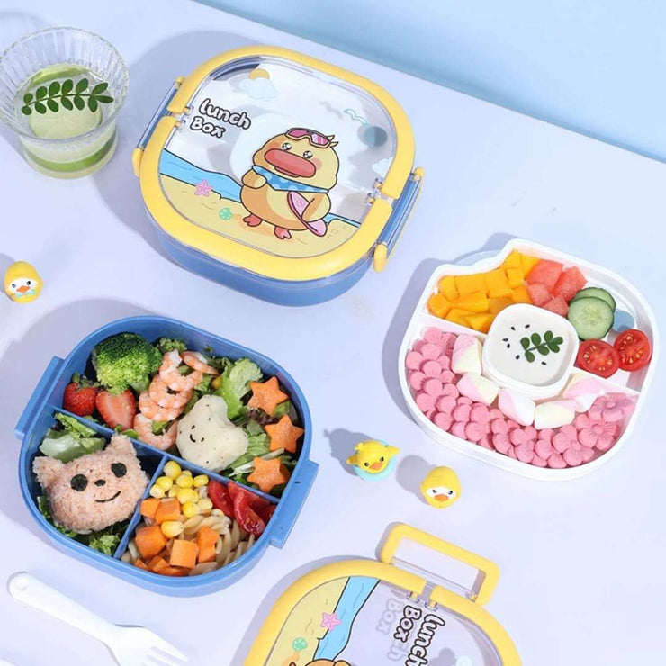 Tedemei BPA-Free Plastic Lunch Box with Dip Container and Cutlery