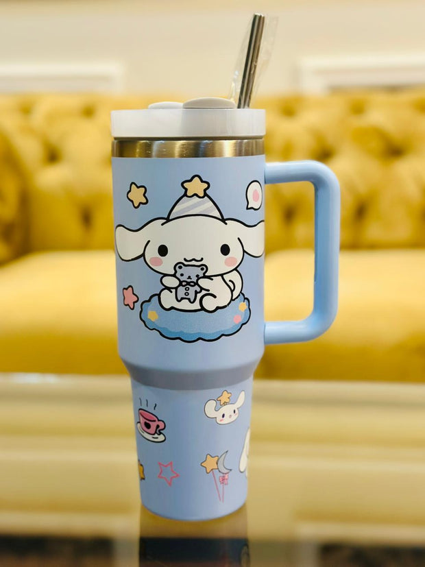 1200 ml Cartoon Character Stainless Steel Tumbler with Straw