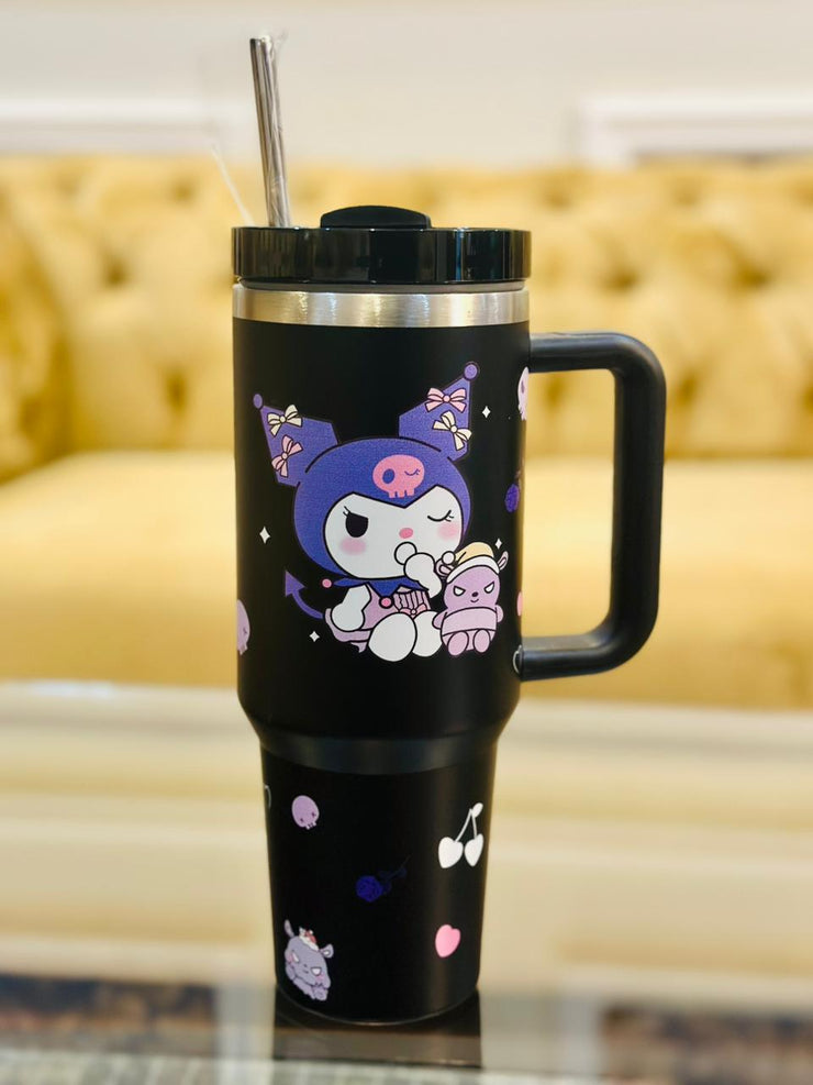 1200 ml Cartoon Character Stainless Steel Tumbler with Straw